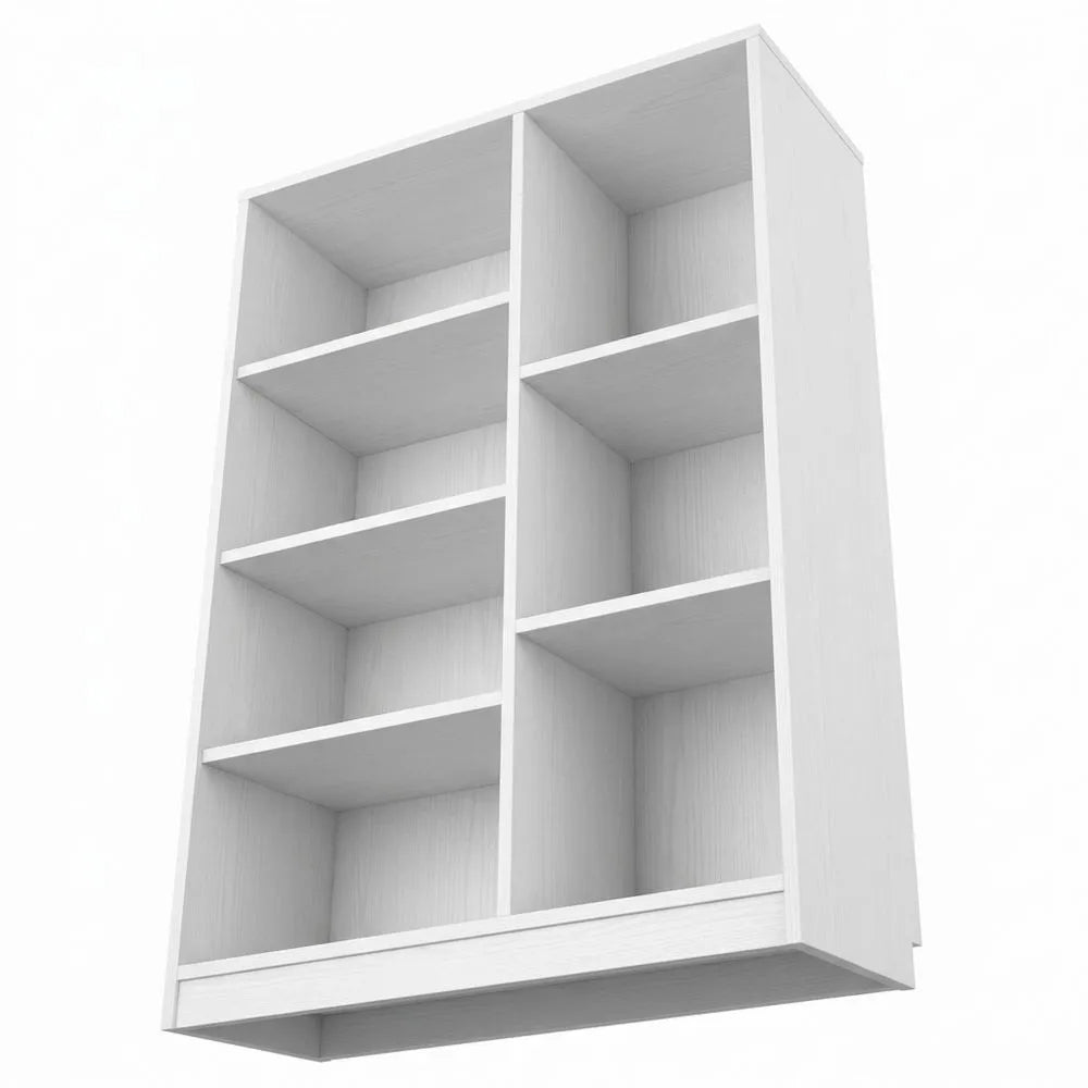 Weißes Bücherregal mit 7 Fächern, 50 x 24 x 106 cm für Büro, Wohnzimmer, Schlafzimmer